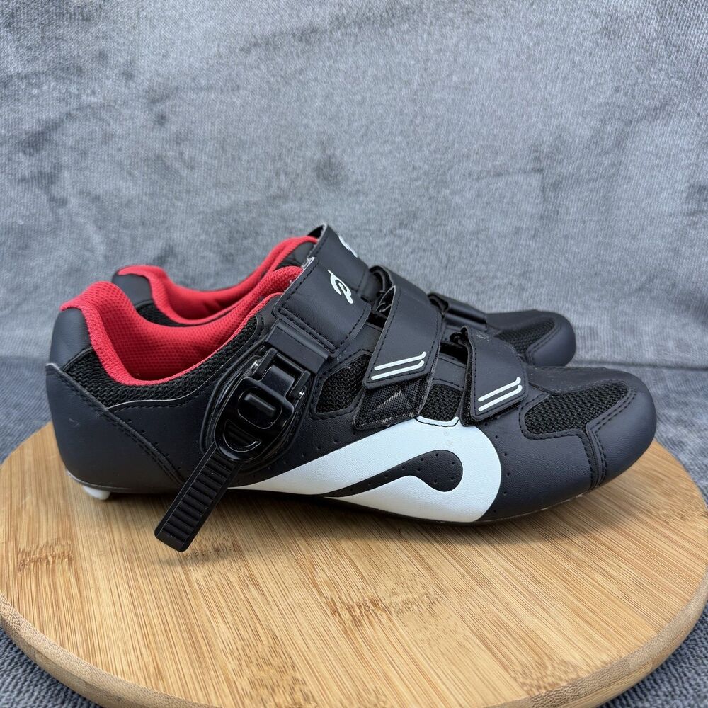 Peloton Cycling Shoes Mens Size 8 Black Red Spin Bike Sneakers No Cleats